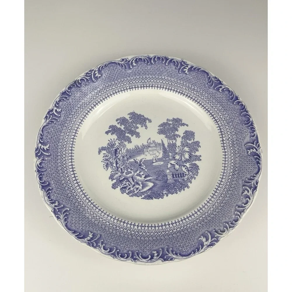 Antique Rorstrand Purple Transferware Lila Spet Plate Lilac Lace 9.5